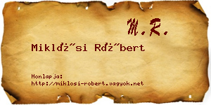Miklósi Róbert névjegykártya